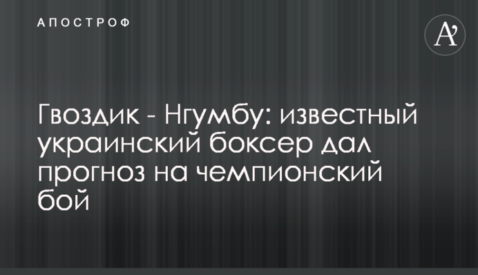 Гвоздик - Нгумбу: відомий український боксер дав прогноз на чемпіонський бій