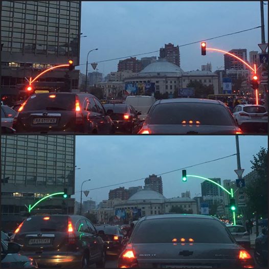 В Киеве установили экспериментальный светофор