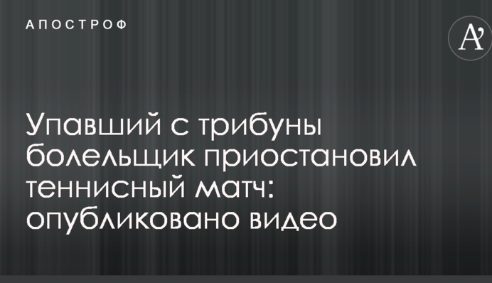 Упавший с трибуны болельщик приостановил теннисный матч: опубликовано видео