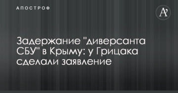Задержание "диверсанта СБУ" в Крыму: у Грицака сделали заявление