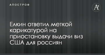 Йолкін відповів влучною карикатурою на призупинення видачі віз США для росіян