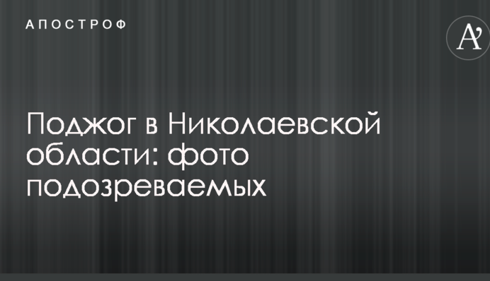 Підпал в Миколаївській області: з'явилися фото підозрюваних
