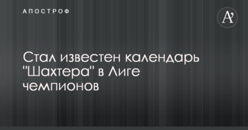 Стал известен календарь "Шахтера" в Лиге чемпионов