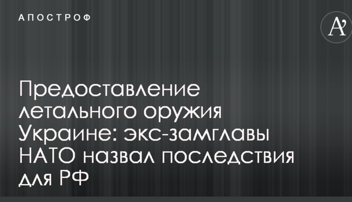 Предоставление летального оружия Украине: экс-замглавы НАТО назвал последствия для РФ