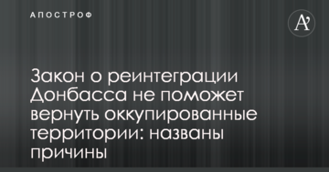 Закон про реінтеграцію Донбасу не допоможе повернути окуповані території: названі причини