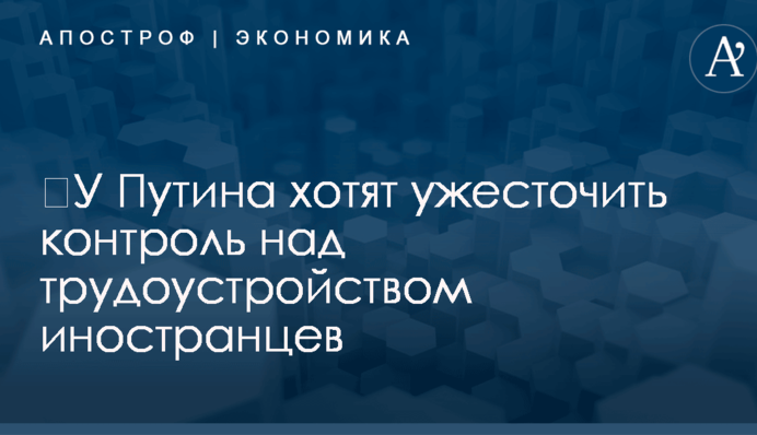 ​У Путина хотят ужесточить контроль над трудоустройством иностранцев
