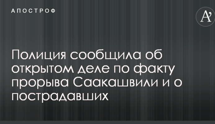 Прорыв Саакашвили в Украину: полиция сообщила об открытом деле и пострадавших