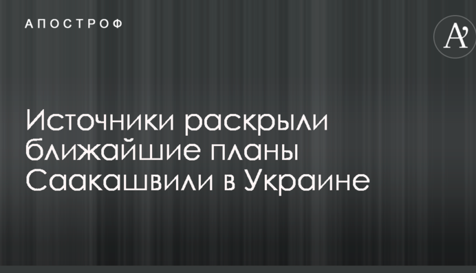 Источники раскрыли ближайшие планы Саакашвили в Украине