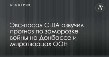Екс-посол США озвучив прогноз по заморожуванню війни на Донбасі і миротворцях ООН