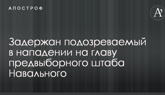 РосСМИ сообщило о задержании подозреваемого в нападении на главу предвыборного штаба Навального
