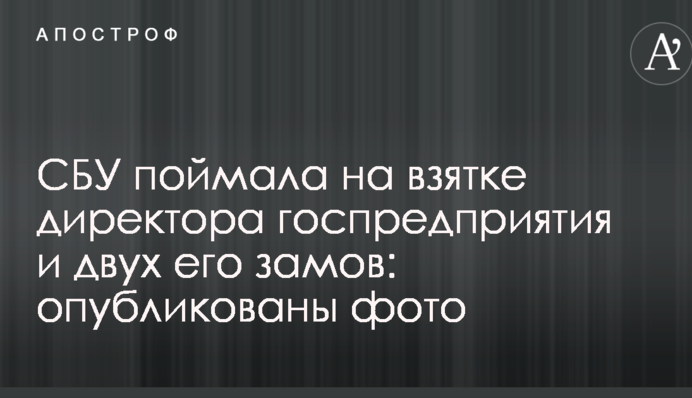 СБУ піймала на хабарі директора державного підприємства і двох його заступників: опубліковано фото