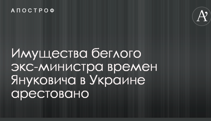 Стало известно об аресте имущества в Украине беглого экс-министра времен Януковича