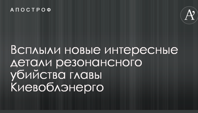 Грабители не заметили денег: всплыли новые детали резонансного убийства главы Киевоблэнерго