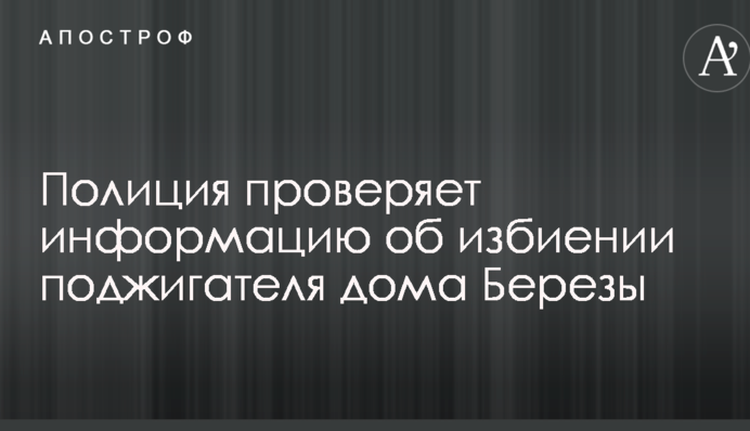 Полиция начала проверку инцидента с избиением мужчины, напавшего на дом нардепа Березы