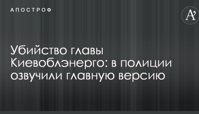 Вбивство голови Київобленерго: в поліції озвучили головну версію