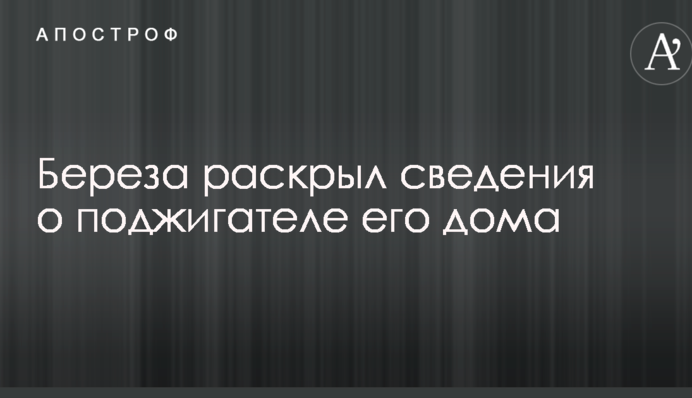 Попытка поджога дома Березы: нардеп раскрыл сведения о злоумышленнике