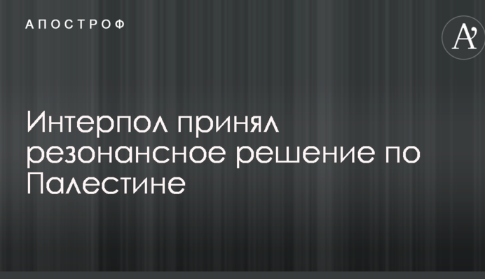 Интерпол принял резонансное решение по Палестине