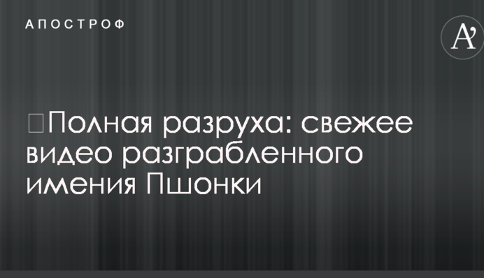 ​Полная разруха: журналисты показали видео разграбленного имения Пшонки