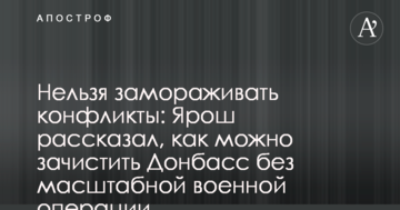 Не можна заморожувати конфлікти: Ярош розповів, як можна зачистити Донбас без масштабної військової операції
