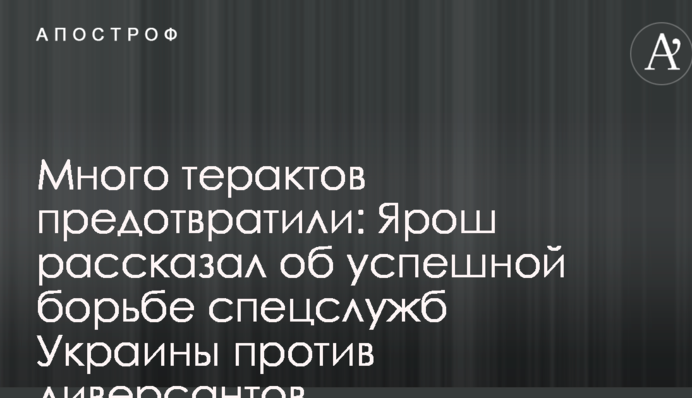 Много терактов предотвратили: Ярош рассказал об успешной борьбе спецслужб Украины против диверсантов