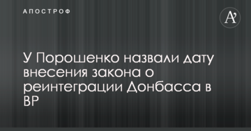 Стало відомо, коли у Раді зареєструють закон про реінтеграцію Донбасу