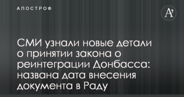 ЗМІ дізналися нові деталі про прийняття закону про реінтеграцію Донбасу: названа дата внесення документа в Раду