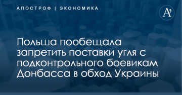 После скандала Польша пообещала запретить поставки угля с подконтрольного боевикам Донбасса в обход Украины