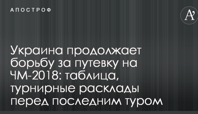 Україна продовжує боротьбу за путівку на ЧС-2018: таблиця, турнірні розклади перед останнім туром