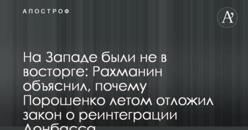 На Заході були не в захваті: Рахманін пояснив, чому Порошенко влітку відклав закон про реінтеграцію Донбасу