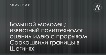 Великий молодець: відомий політтехнолог оцінив ідею з проривом Саакашвілі кордону в Шегинях