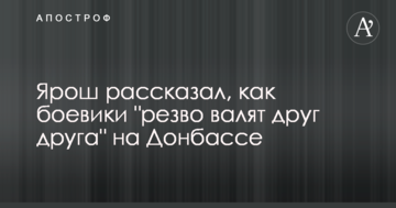 Ярош розповів, як бойовики "жваво валять один одного" на Донбасі