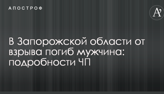 У Запорізькій області від вибуху загинув чоловік: подробиці НП