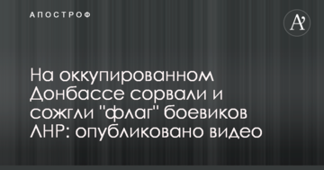 На окупованому Донбасі зірвали і спалили "прапор" бойовиків ЛНР: опубліковано відео