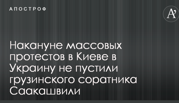 Напередодні масових протестів у Києві в Україну не пустили грузинського соратника Саакашвілі