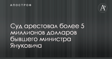 Суд арестовал более 5 миллионов долларов бывшего министра Януковича