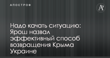 Треба качати ситуацію: Ярош назвав ефективний спосіб повернення Криму Україні