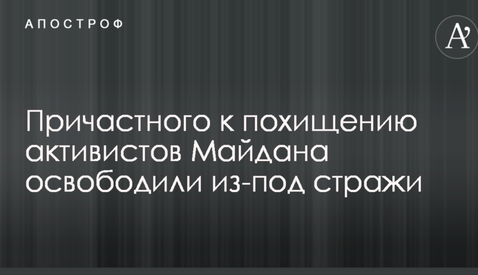 Стало известно об освобождении из-под стражи похитителя активистов Майдана