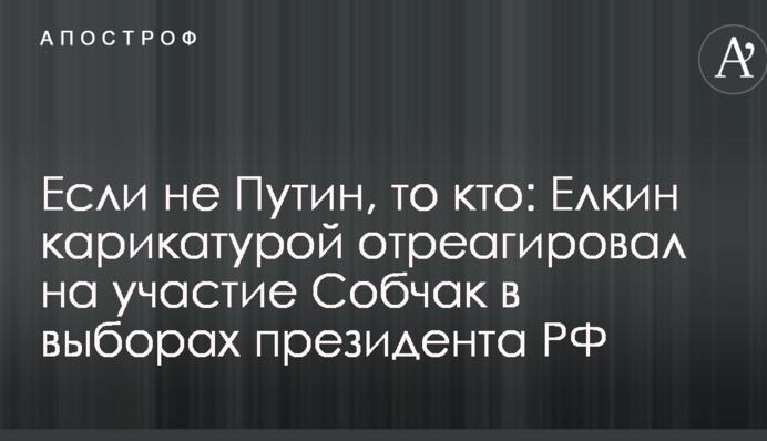 Если не Путин, то кто: Елкин карикатурой отреагировал на участие Собчак в выборах президента РФ