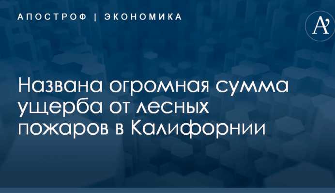 Названа огромная сумма ущерба от лесных пожаров в Калифорнии