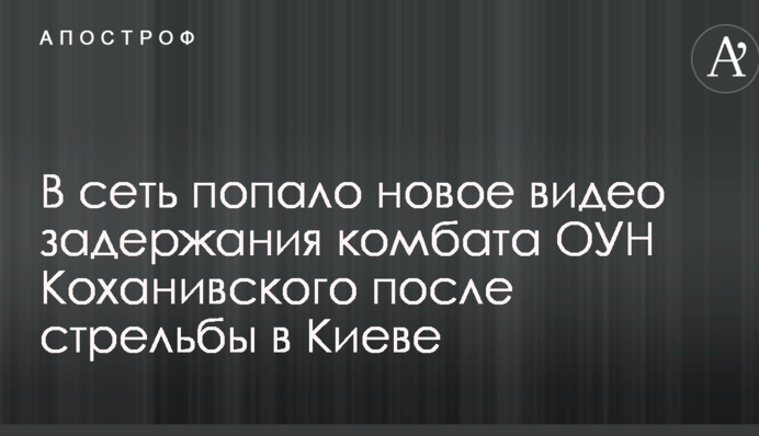 В сеть попало новое видео задержания комбата ОУН Коханивского после стрельбы в Киеве