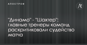 "Динамо" - "Шахтер": главные тренеры команд раскритиковали судейство матча