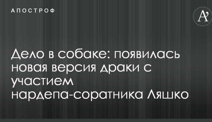 Дело в собаке: появилась новая версия драки с участием нардепа-соратника Ляшко