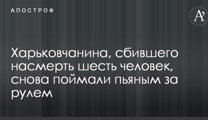 Харків'янина, який збив насмерть шість осіб, знову спіймали п'яним за кермом