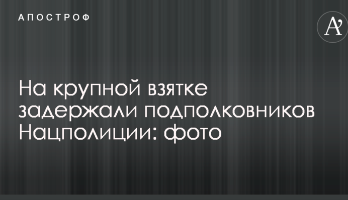 На крупной взятке задержали подполковников Нацполиции: фото
