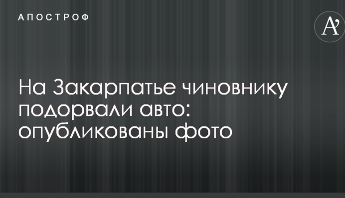 На Закарпатті чиновнику підірвали авто: опубліковано фото