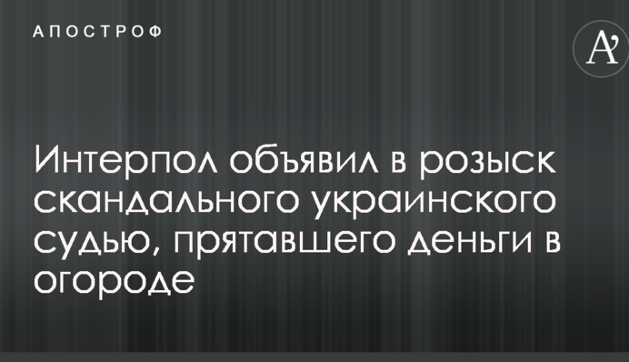 Интерпол объявил в розыск скандального украинского судью, прятавшего деньги в огороде