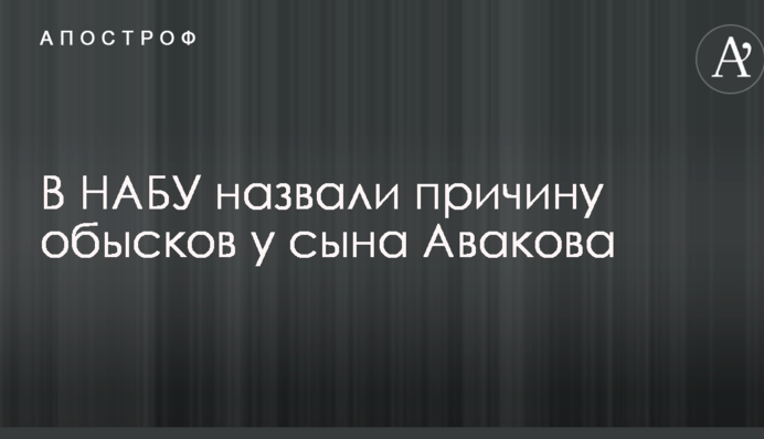 У НАБУ назвали причину обшуків у сина Авакова