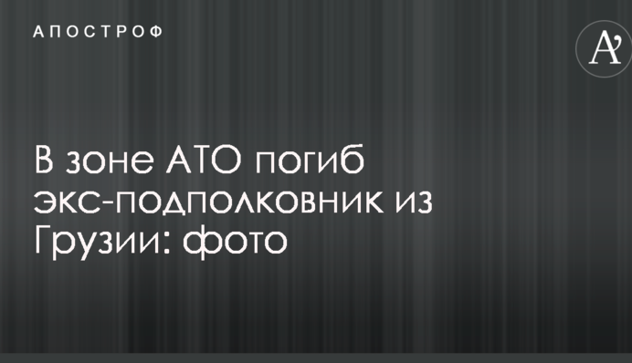 В зоне АТО погиб экс-подполковник из Грузии: фото