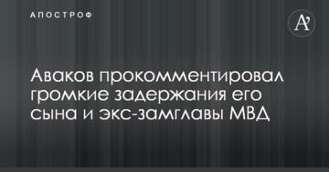 Аваков прокомментировал громкие задержания его сына и экс-замглавы МВД