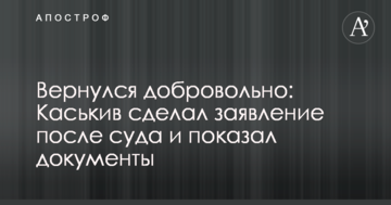 Повернувся добровільно: Каськів зробив заяву після суду і показав документи